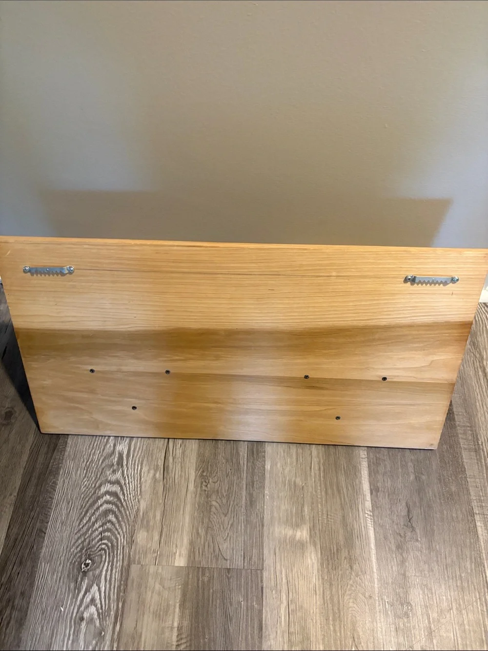 Wooden Wall-Mounted Double Basketball Holders in Natural Brown